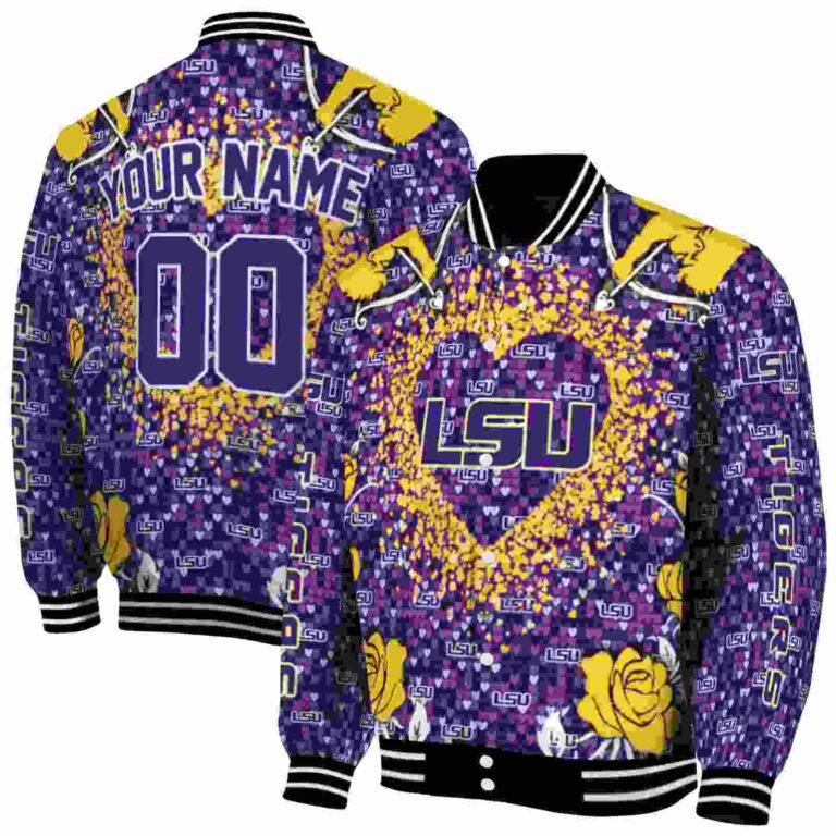 custom lsu tigers heart explosion purple jacket fashion forward
