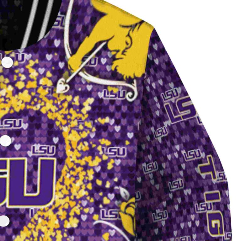 custom lsu tigers heart explosion purple jacket premium grade
