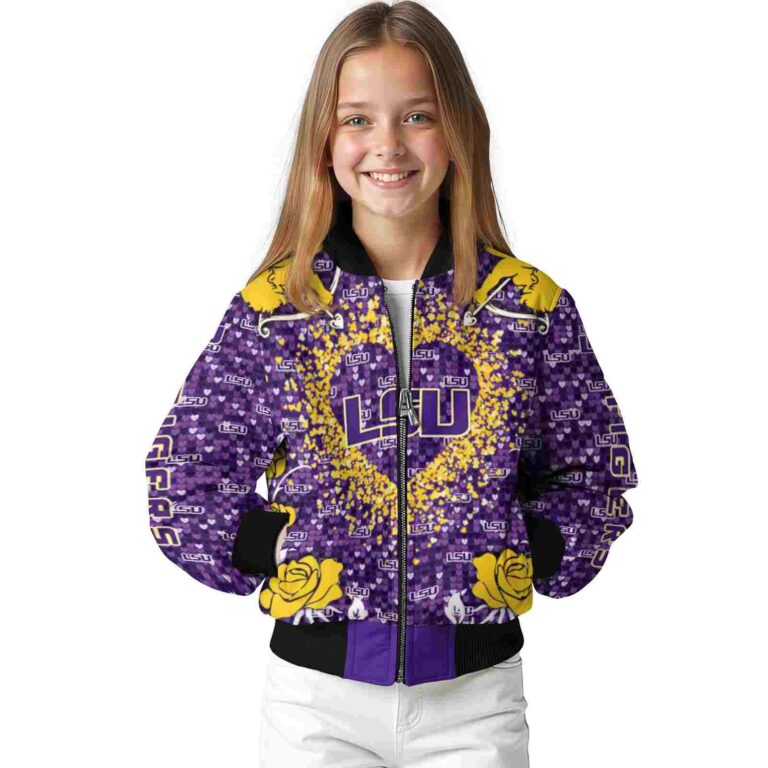 custom lsu tigers heart explosion purple jacket top rated
