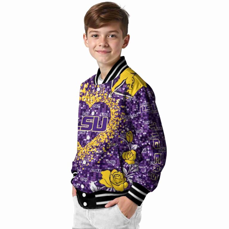 custom lsu tigers heart explosion purple jacket trendy