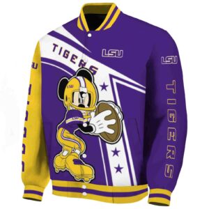 custom lsu tigers mickey football purple white jacket best selling