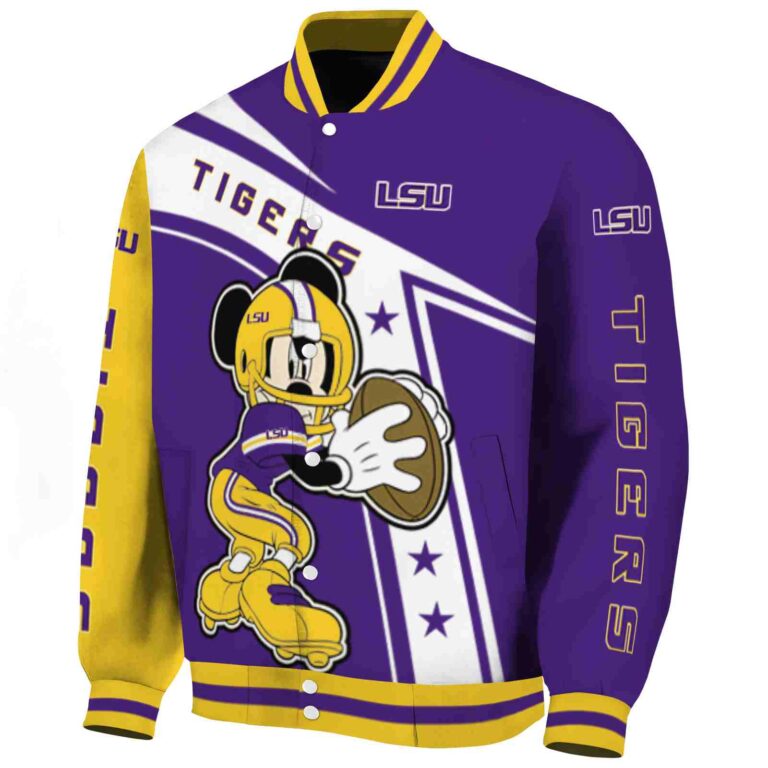 custom lsu tigers mickey football purple white jacket best selling