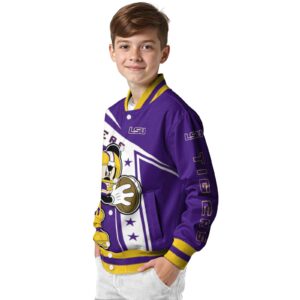 custom lsu tigers mickey football purple white jacket trendy
