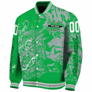 custom marshall thundering herd fishing art green jacket best selling
