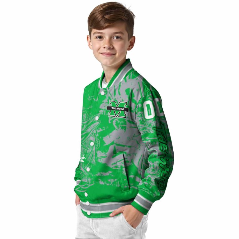 custom marshall thundering herd fishing art green jacket trendy