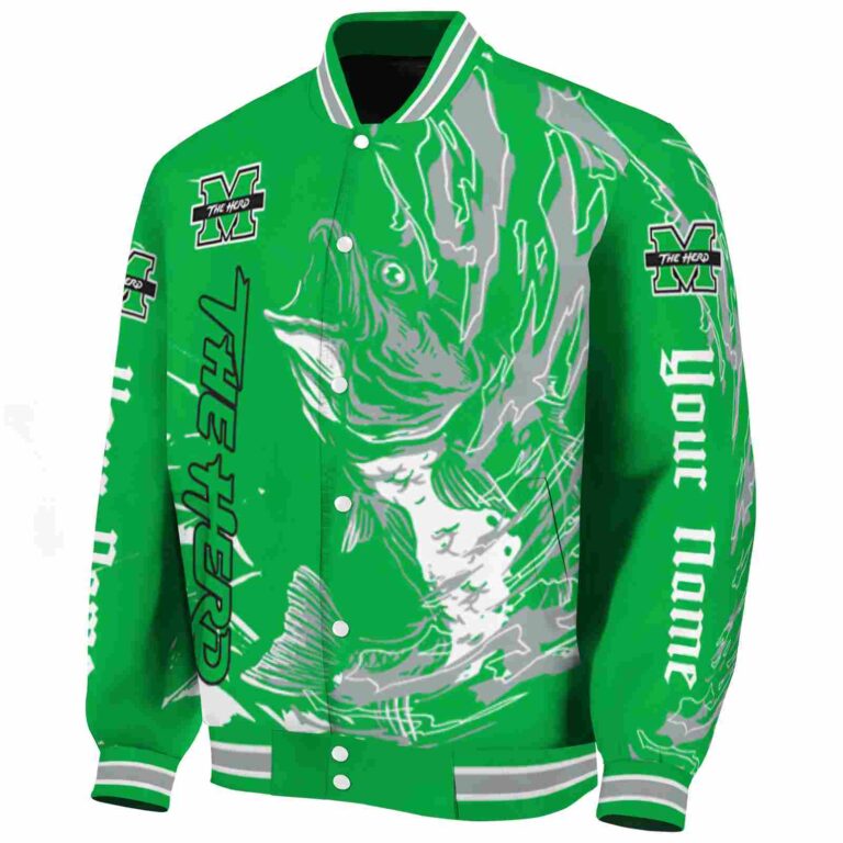 custom marshall thundering herd fishing passion green white jacket best selling
