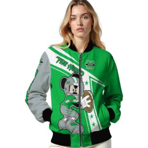 custom marshall thundering herd mickey football green white jacket latest model