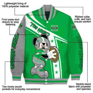 custom marshall thundering herd mickey football green white jacket new arrival