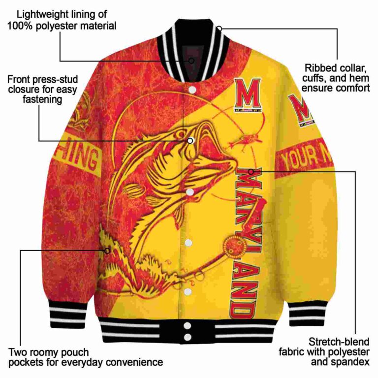 custom maryland terrapins fishing rod gold jacket new arrival