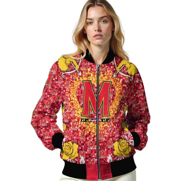 custom maryland terrapins heart explosion red jacket latest model