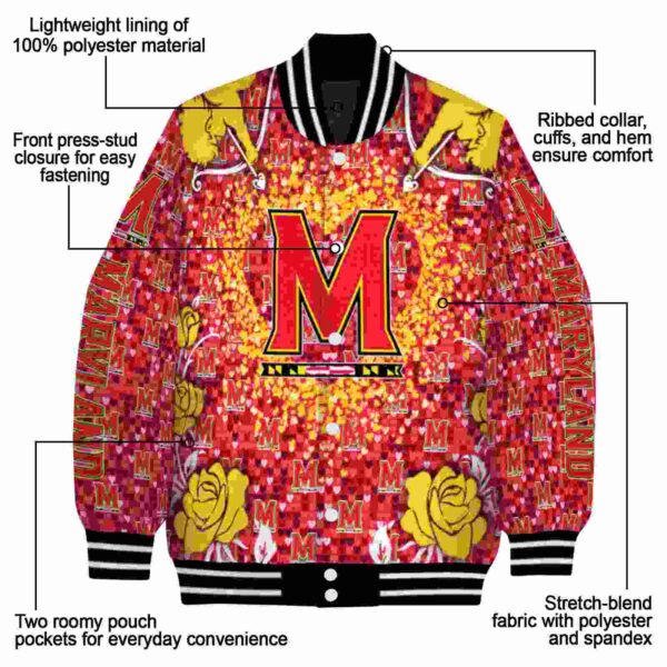 custom maryland terrapins heart explosion red jacket new arrival