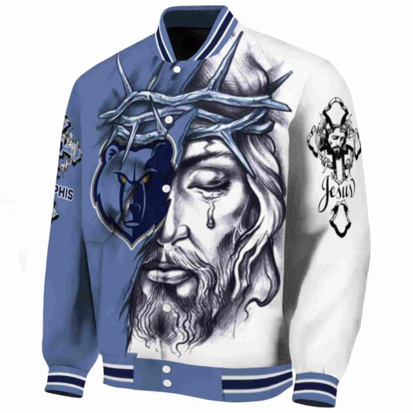 custom memphis grizzlies jesus tears blue white jacket best selling
