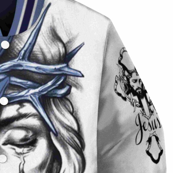 custom memphis grizzlies jesus tears blue white jacket premium grade