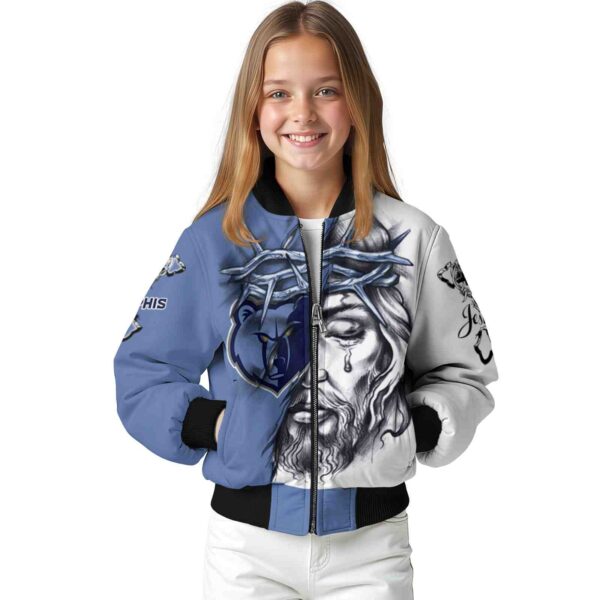 custom memphis grizzlies jesus tears blue white jacket top rated