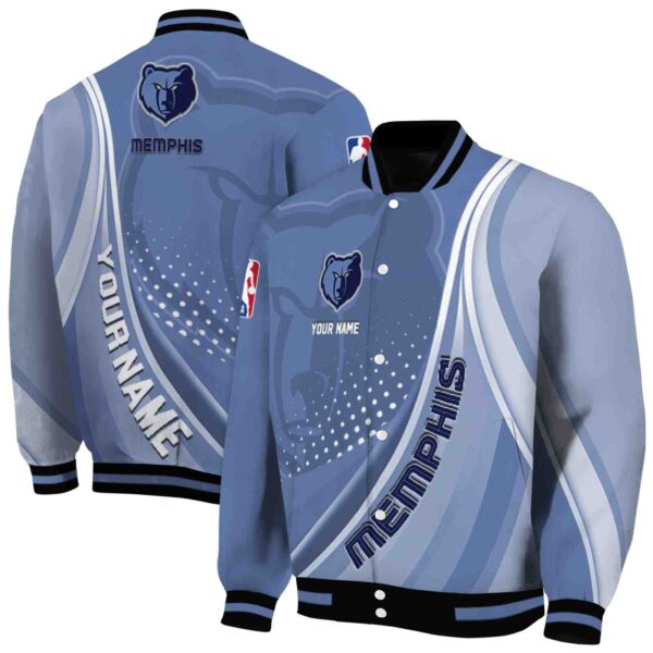 custom memphis grizzlies wave patterns blue jacket fashion forward