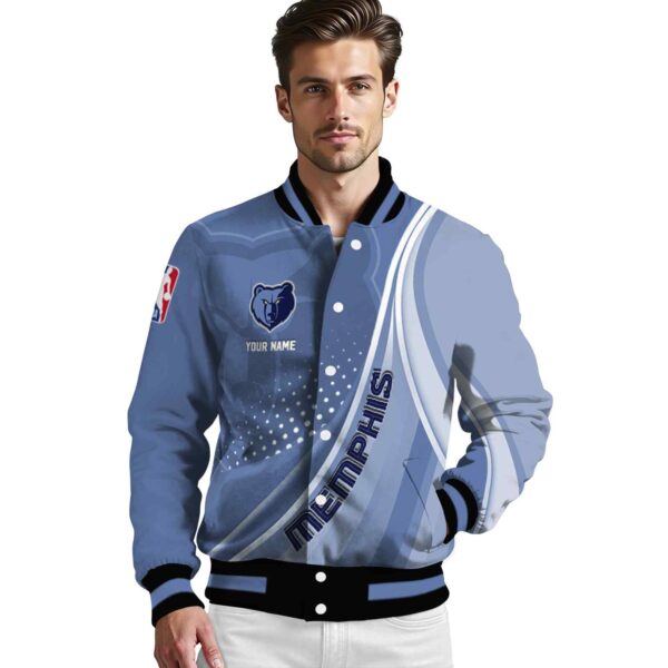 custom memphis grizzlies wave patterns blue jacket high quality