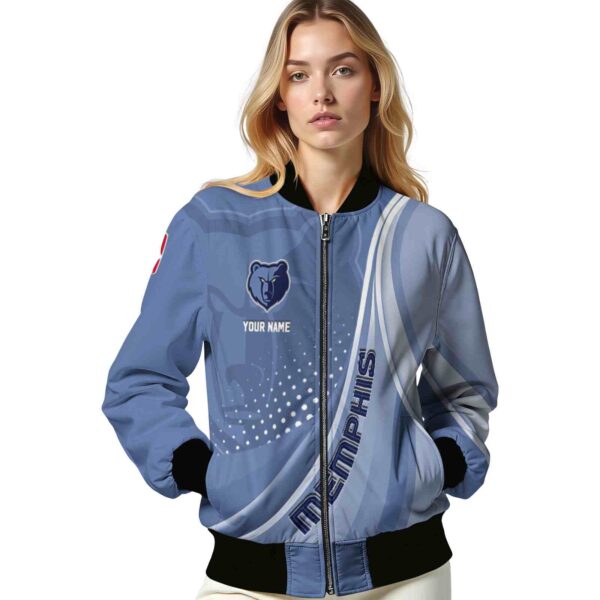 custom memphis grizzlies wave patterns blue jacket latest model