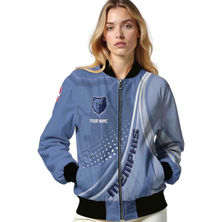 custom memphis grizzlies wave patterns blue jacket latest model