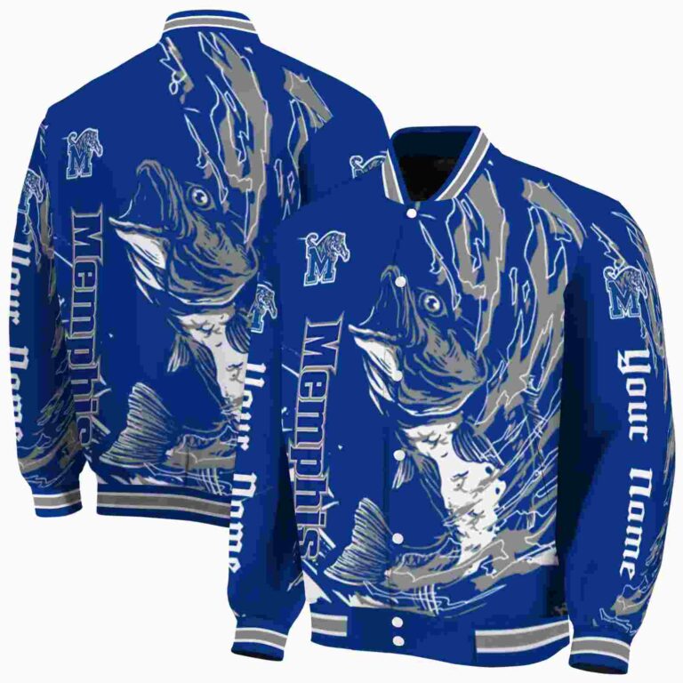 custom memphis tigers fishing passion blue white jacket fashion forward