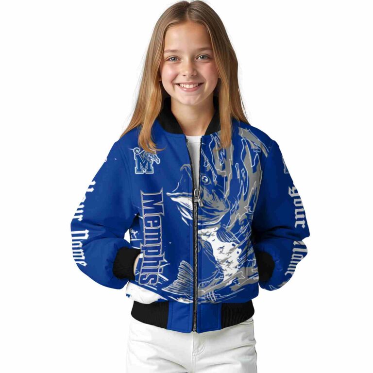 custom memphis tigers fishing passion blue white jacket top rated