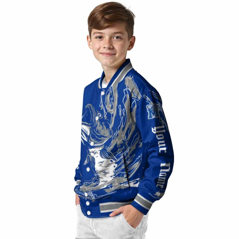 custom memphis tigers fishing passion blue white jacket trendy