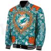 custom miami dolphins heart explosion aqua jacket best selling