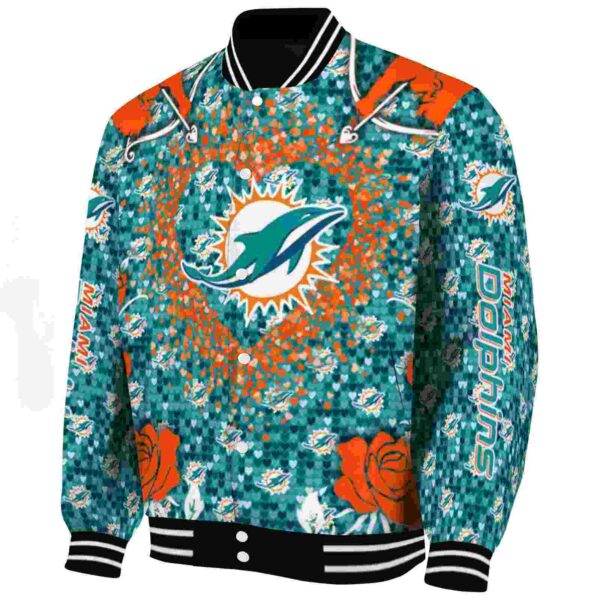 custom miami dolphins heart explosion aqua jacket best selling