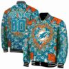 custom miami dolphins heart explosion aqua jacket fashion forward