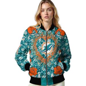 custom miami dolphins heart explosion aqua jacket latest model