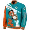custom miami dolphins mickey football aqua white jacket best selling