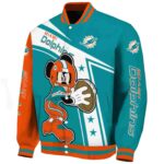 custom miami dolphins mickey football aqua white jacket best selling