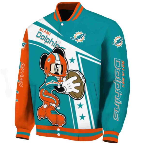 custom miami dolphins mickey football aqua white jacket best selling
