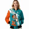 custom miami dolphins mickey football aqua white jacket latest model