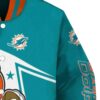 custom miami dolphins mickey football aqua white jacket premium grade