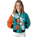custom miami dolphins mickey football aqua white jacket best selling