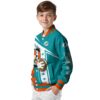 custom miami dolphins mickey football aqua white jacket trendy