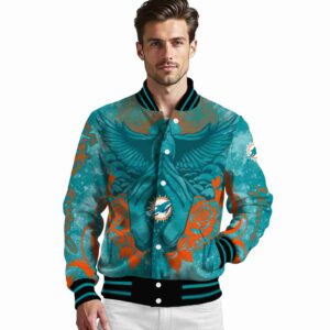 custom miami dolphins praying hands aqua jacket high quality