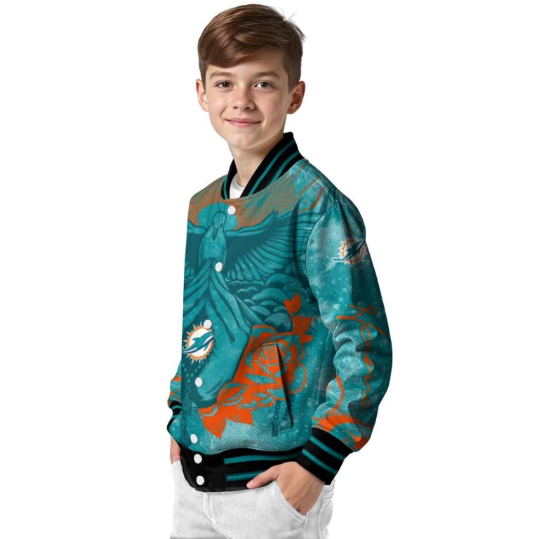 custom miami dolphins praying hands aqua jacket trendy