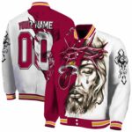 custom miami heat jesus tears red white jacket best selling