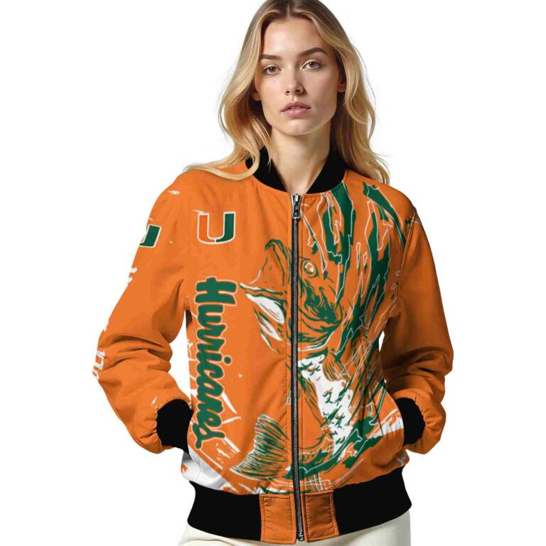custom miami hurricanes fishing passion orange white jacket latest model