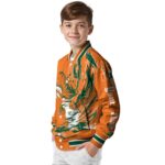 custom miami hurricanes fishing passion orange white jacket best selling