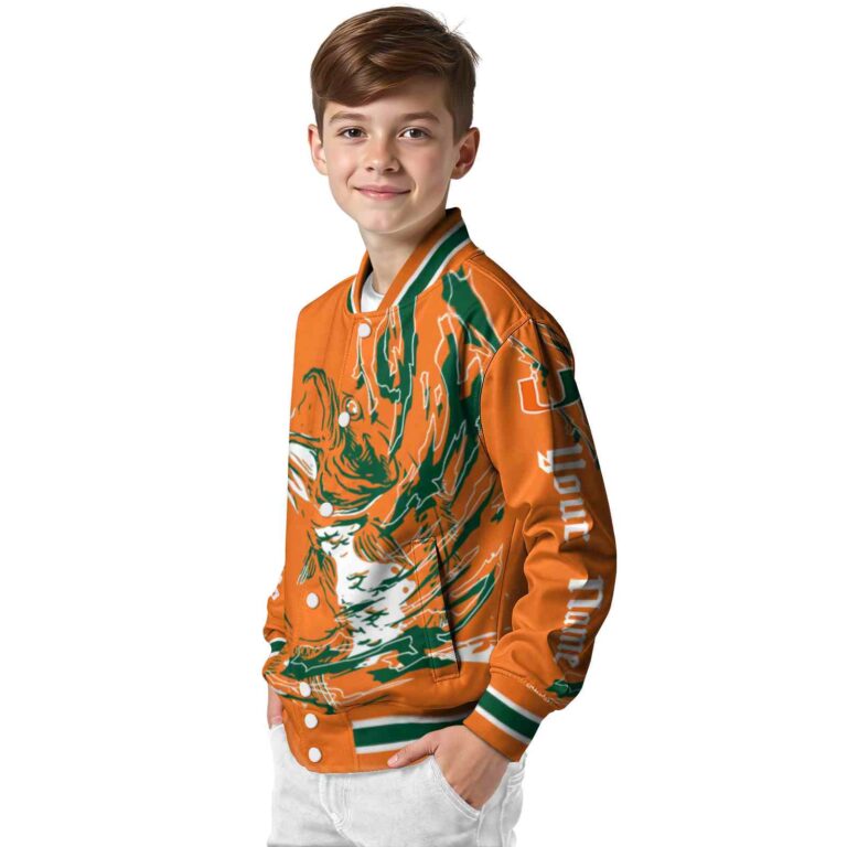 custom miami hurricanes fishing passion orange white jacket trendy