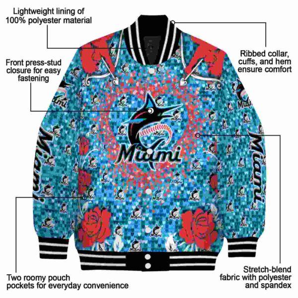 custom miami marlins heart explosion blue jacket new arrival