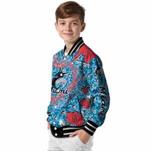 custom miami marlins heart explosion blue jacket trendy