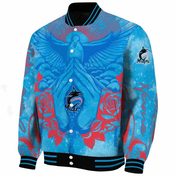 custom miami marlins praying hands blue jacket best selling