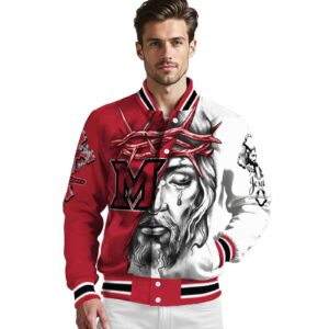 custom miami redhawks jesus tears red white jacket high quality