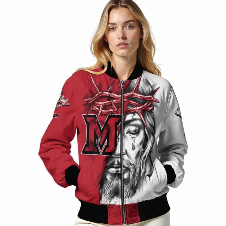 custom miami redhawks jesus tears red white jacket latest model