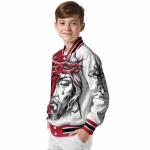 custom miami redhawks jesus tears red white jacket trendy