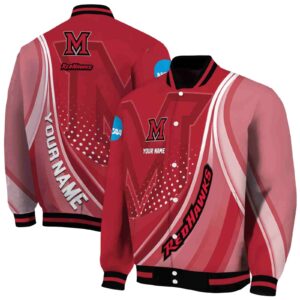 custom miami redhawks wave patterns red jacket fashion forward