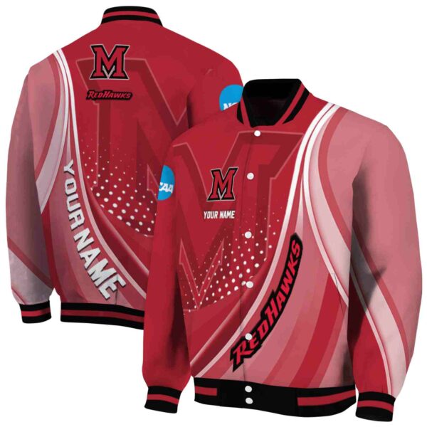 custom miami redhawks wave patterns red jacket fashion forward